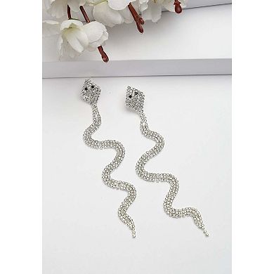 Diva Collection Gleaming Snake Dangle Earrings