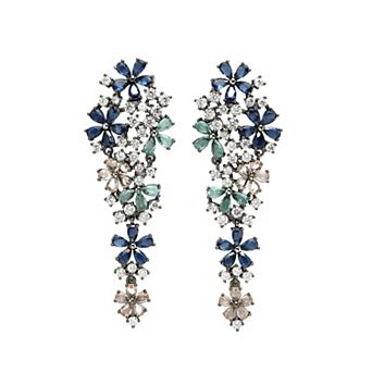 Diva Collection Zirconia Cascading Floral Earrings