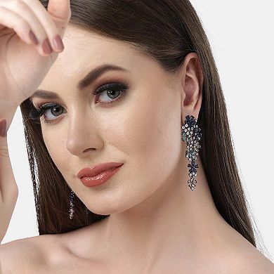 Diva Collection Zirconia Cascading Floral Earrings