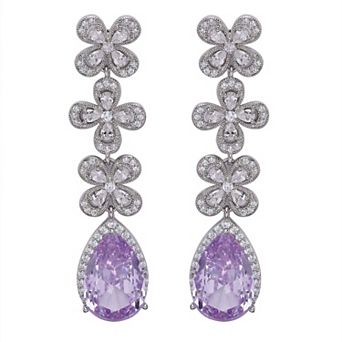 AGP PARIS Diva Triple Flower Drop Earrings