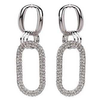AGP PARIS Oval sparkling Drop Earrings