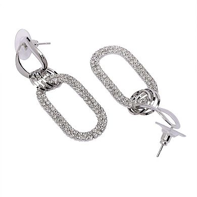 AGP PARIS Oval sparkling Drop Earrings