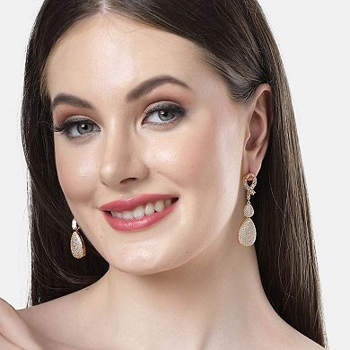 AGP PARIS Diva Collection Zirconia Double Raindrop Earrings
