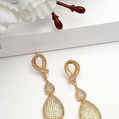 AGP PARIS Diva Collection Zirconia Double Raindrop Earrings