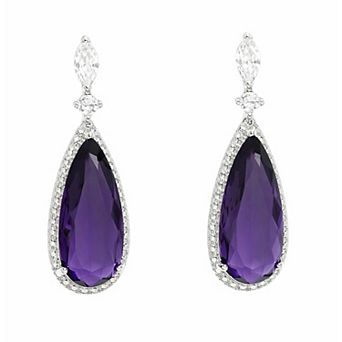 AGP PARIS Diva Collection Crystal Simulated Almond Drop Earrings