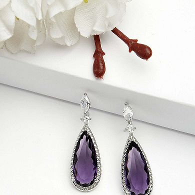AGP PARIS Diva Collection Crystal Simulated Almond Drop Earrings