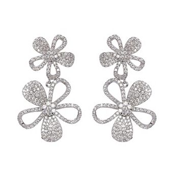 AGP PARIS Double Floral Drop Earrings