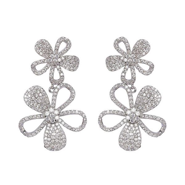 AGP PARIS Double Floral Drop Earrings