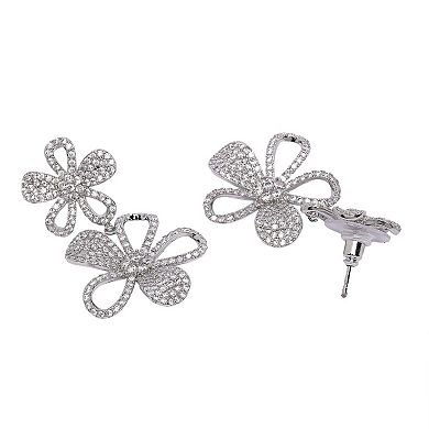 AGP PARIS Double Floral Drop Earrings