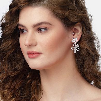 AGP PARIS Double Floral Drop Earrings