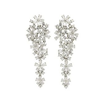 Diva Collection Elegant Floral Cascading Earrings