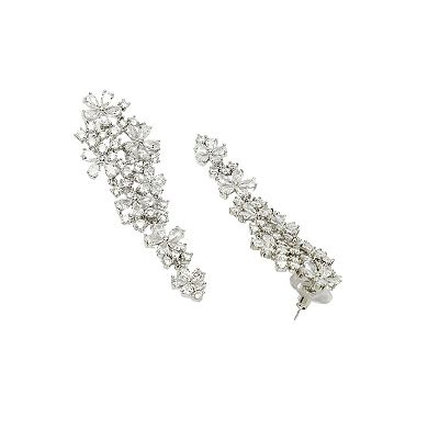 Diva Collection Elegant Floral Cascading Earrings