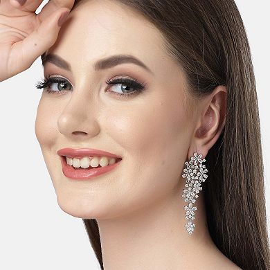 Diva Collection Elegant Floral Cascading Earrings