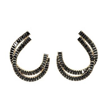 AGP PARIS Diva Double C-Shaped Studded Earrings