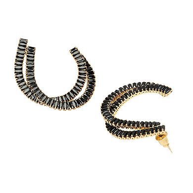 AGP PARIS Diva Double C-Shaped Studded Earrings