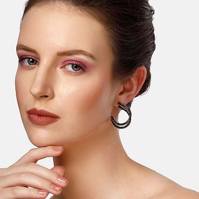 AGP PARIS Diva Double C-Shaped Studded Earrings