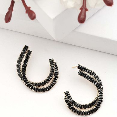 AGP PARIS Diva Double C-Shaped Studded Earrings
