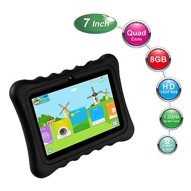 Shockproof Silicone Tablet Case with Stand 7" Snap-On Cover