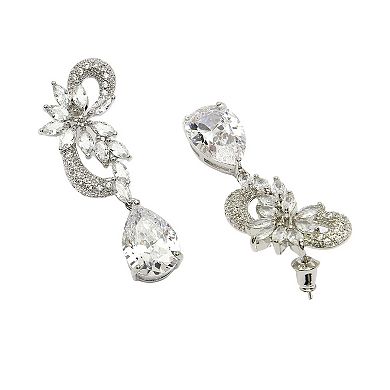 AGP PARIS Diva Collection Cubic Zirconia Stylish Leaf Earrings