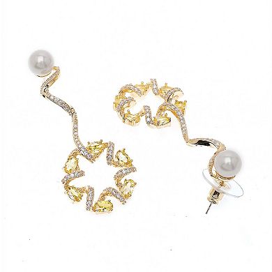 AGP PARIS Dainty Yellow Swirl Drop Earrings