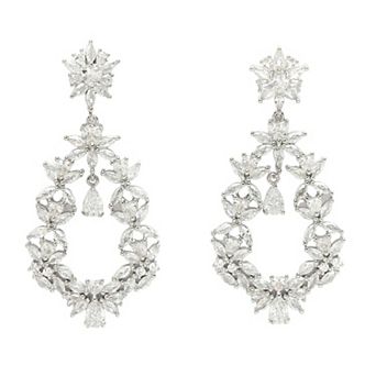 AGP PARIS Diva Collection Luxury Floral Zirconia Earrings