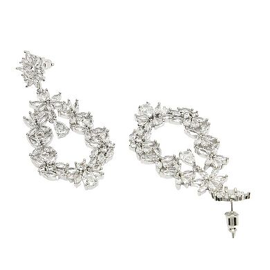 AGP PARIS Diva Collection Luxury Floral Zirconia Earrings
