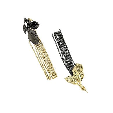 Diva Collection Leafy Long Fringe Earrings