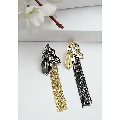Diva Collection Leafy Long Fringe Earrings