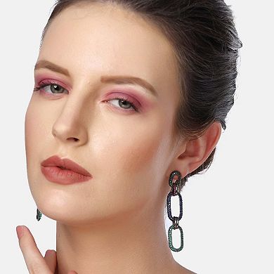 Diva Dangle Drop Oval Hoops