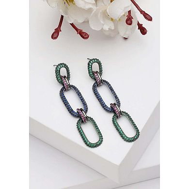 Diva Dangle Drop Oval Hoops