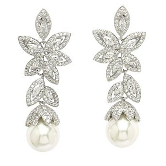 AGP PARIS Diva Collection Zirconia Hollow Floral Dangles