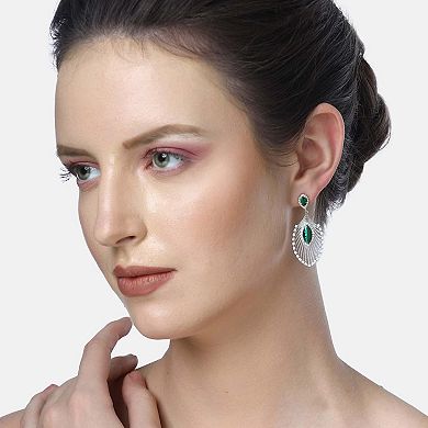 AGP PARIS Diva Peacock Feather Drop Earring