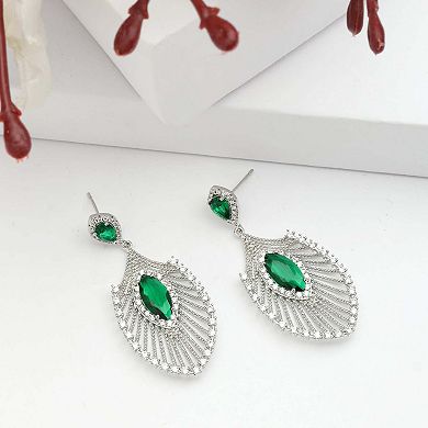 AGP PARIS Diva Peacock Feather Drop Earring