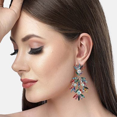 AGP PARIS Diva Collection Fancy Floral Plume Earrings