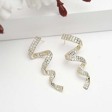 AGP PARIS Diva Collection Cubic Zirconia Twisted Earrings