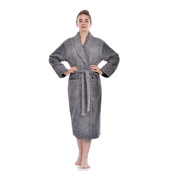 Unisex Luxury Cotton Bathrobe, Hotel-Style Soft Shawl Collar