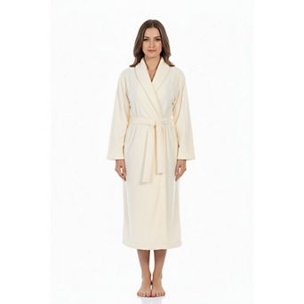Unisex Luxury Cotton Bathrobe, Hotel-Style Soft Shawl Collar