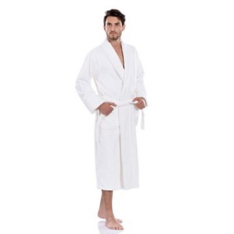Unisex Luxury Cotton Bathrobe, Hotel-Style Soft Shawl Collar