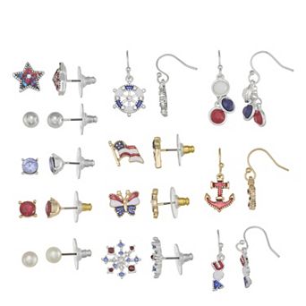 Napier 12 pc Americana Earring Set