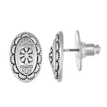Napier Silver Tone Casual Classics Stud Earrings