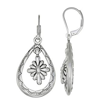 Napier Silver Tone Casual Classics Orbital Earrings