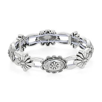Napier Silver Tone Casual Classics Stretch Bracelet