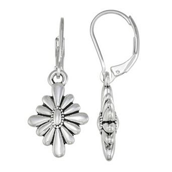 Napier Silver Tone Casual Classics Drop Earrings