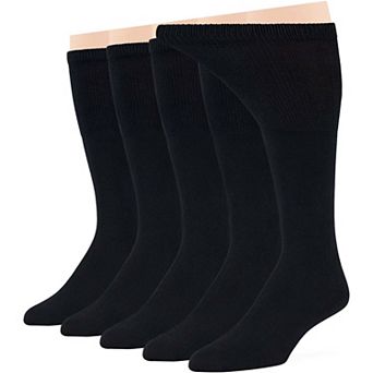 Mens Diabetic Socks Cotton 5 Pack Solid and Patterned Quarter, Crew, Mid Calf, Work, Business Socks