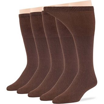 Mens Diabetic Socks Cotton 5 Pack Solid and Patterned Quarter, Crew, Mid Calf, Work, Business Socks