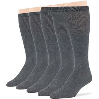 Mens Diabetic Socks Cotton 5 Pack Solid and Patterned Quarter, Crew, Mid Calf, Work, Business Socks