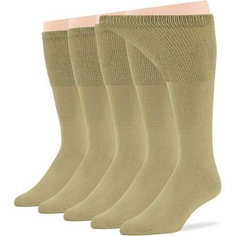 Mens Diabetic Socks Cotton 5 Pack Solid and Patterned Quarter, Crew, Mid Calf, Work, Business Socks