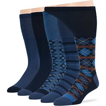 Mens Diabetic Socks Cotton 5 Pack Solid and Patterned Quarter, Crew, Mid Calf, Work, Business Socks
