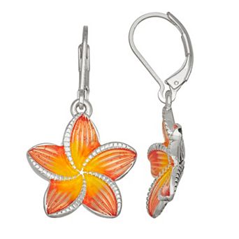 Napier Silver Tone Flower Drop Earrings