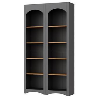 Whisen Free Standing 5 tier Bookshelves, Bookcases Set, Storage Cabinet with Adjustable Shelves